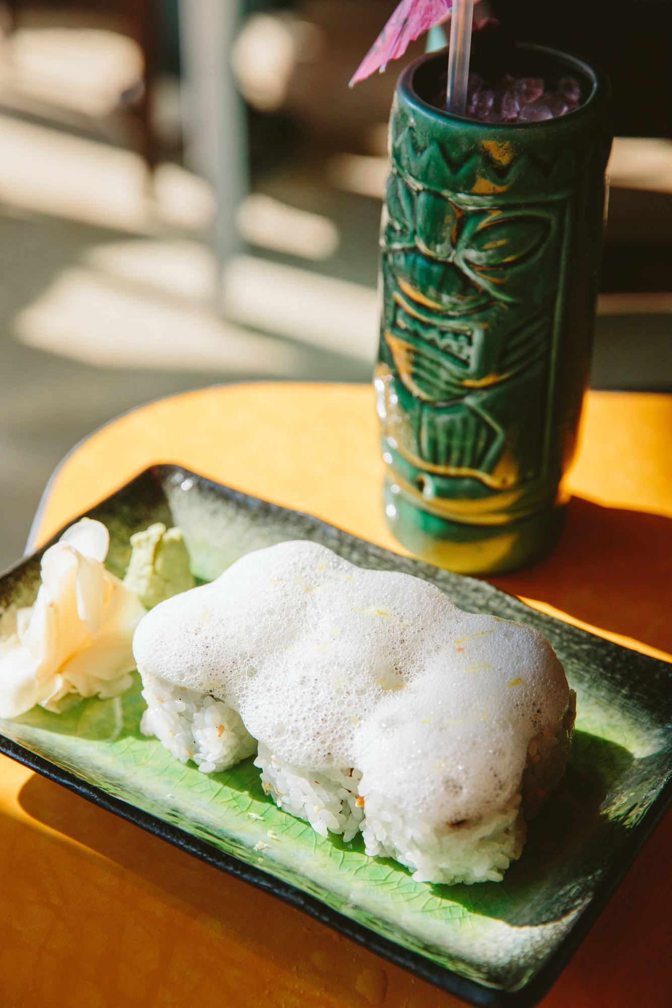 Tiki drink and fluffy shaved ice